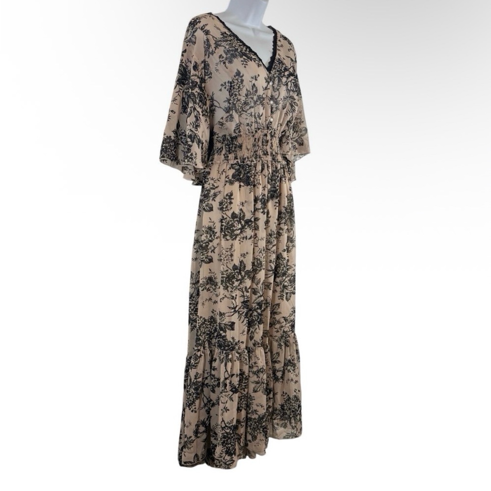 Kate and Lily Floral Maxi Dress Lace Trim Bohemian Tiered Plus Size 18W Romantic - Picture 5 of 12